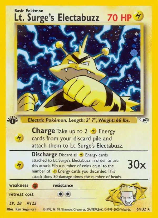 Lt. Surge's Electabuzz #6 Gym Heroes PSA 10