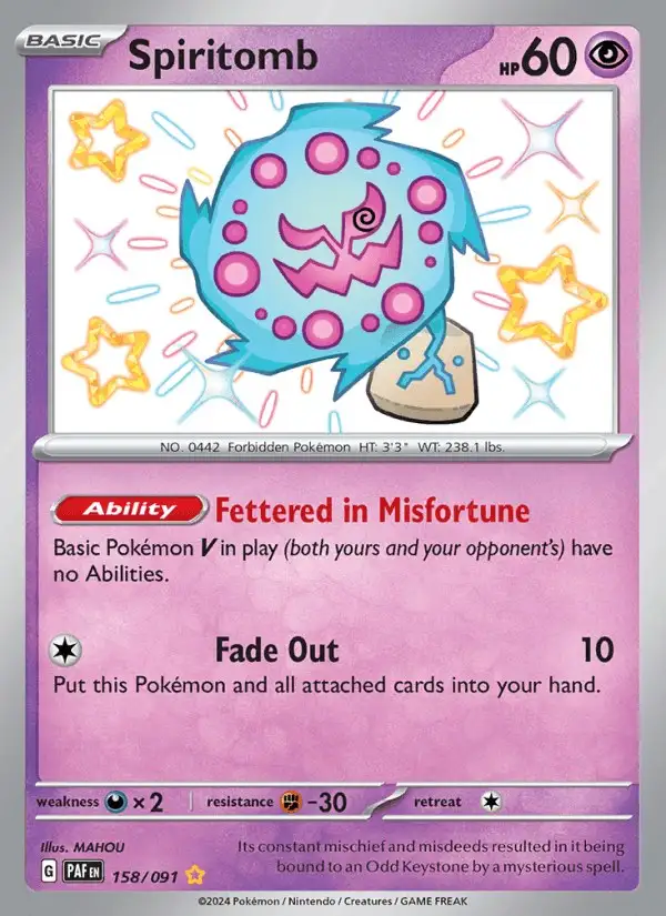 Spiritomb #158 Paldean Fates PSA 10
