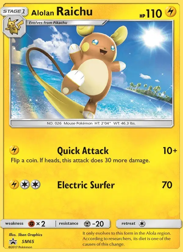 Alolan Raichu #SM65 SM Black Star Promos PSA 10