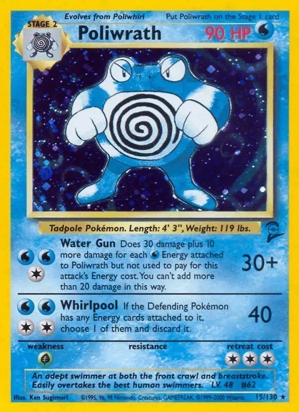 Poliwrath #15 Base Set 2 PSA 10