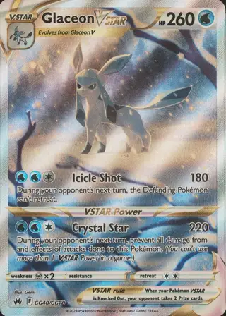 Glaceon VSTAR (Full Art) #GG40 Crown Zenith PSA 10