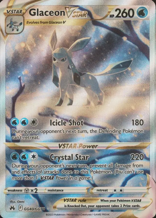 Glaceon VSTAR (Full Art) #GG40 Crown Zenith PSA 10