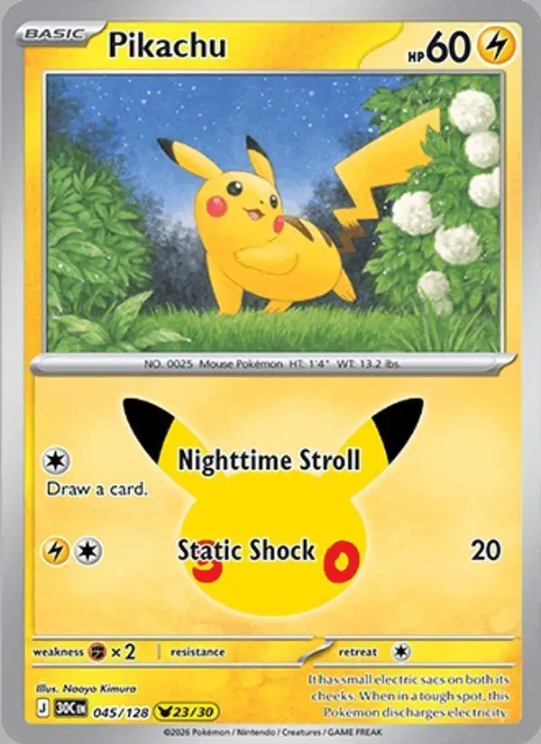 Pikachu #045 30th Celebration PSA 10