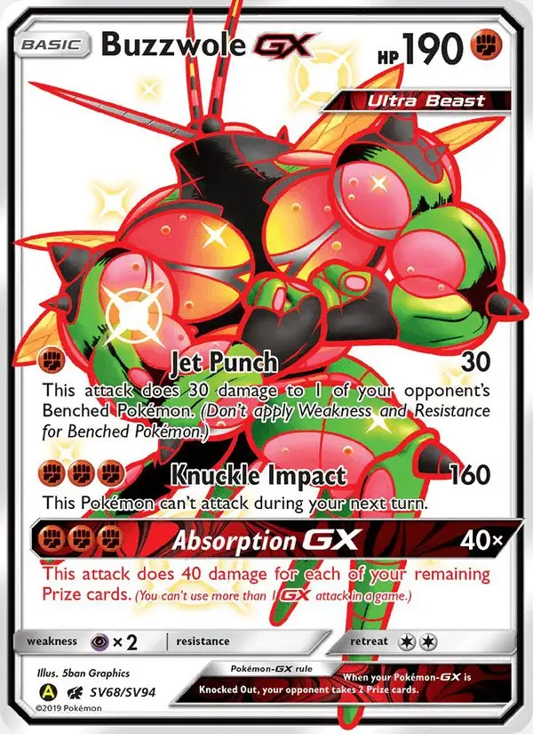 Buzzwole-GX #SV68 Hidden Fates Shiny Vault PSA 10