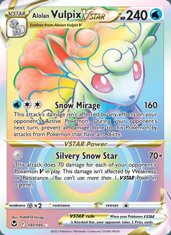 Alolan Vulpix VSTAR #197 Silver Tempest PSA 10