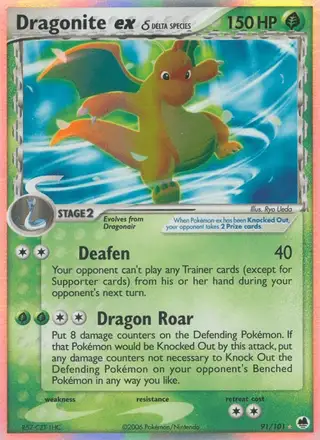 Dragonite ex δ #91 Dragon Frontiers PSA 10