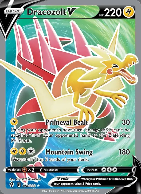 Dracozolt V #178 Evolving Skies PSA 10