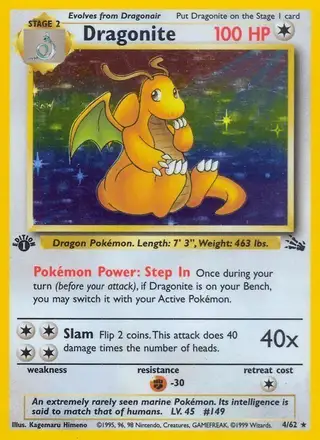 Dragonite #4 Fossil PSA 10