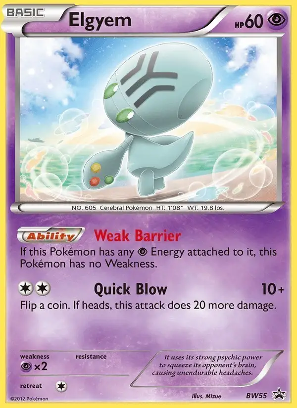 Elgyem #BW55 BW Black Star Promos PSA 10
