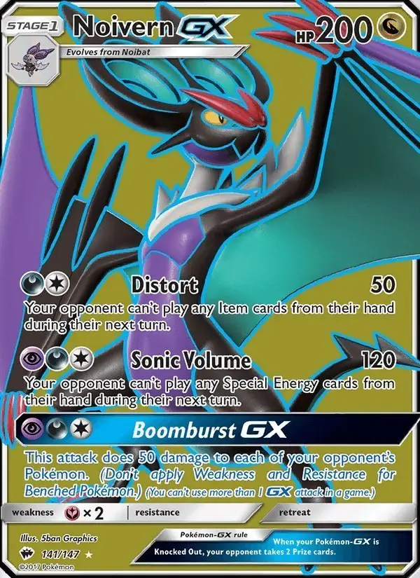 Noivern GX #141 Burning Shadows PSA 10