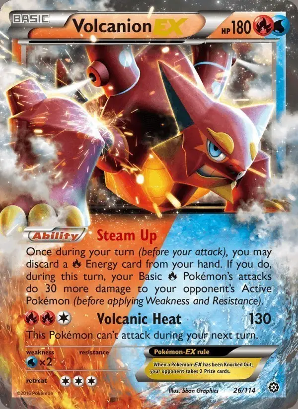 Volcanion EX #26 Steam Siege PSA 10