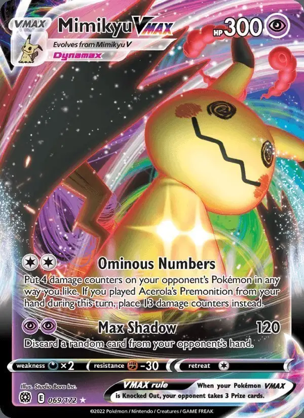 Mimikyu VMAX #069 Brilliant Stars PSA 10