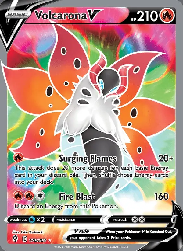 Volcarona V #170 Evolving Skies PSA 10