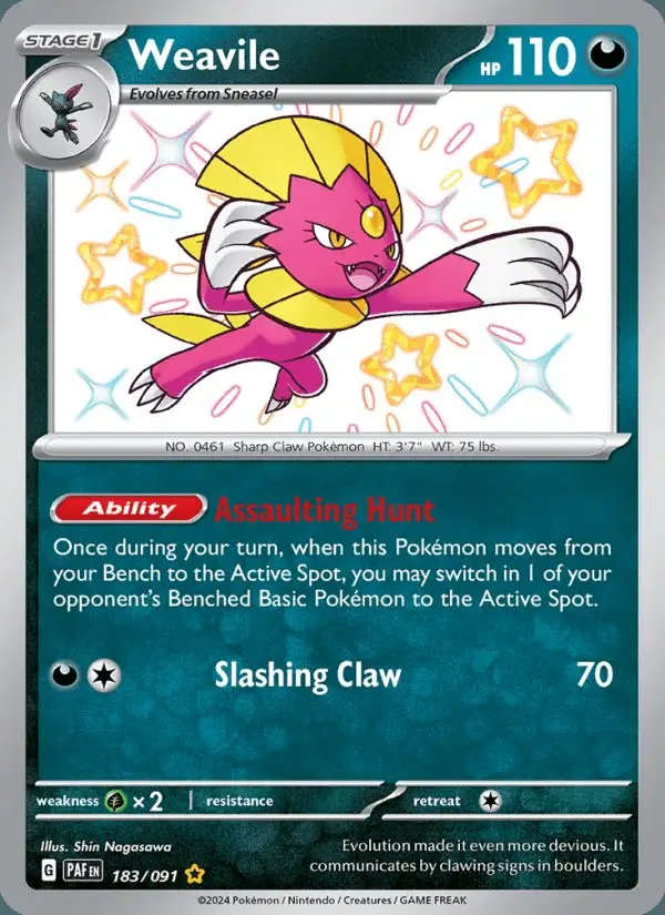 Weavile #183 Paldean Fates PSA 10