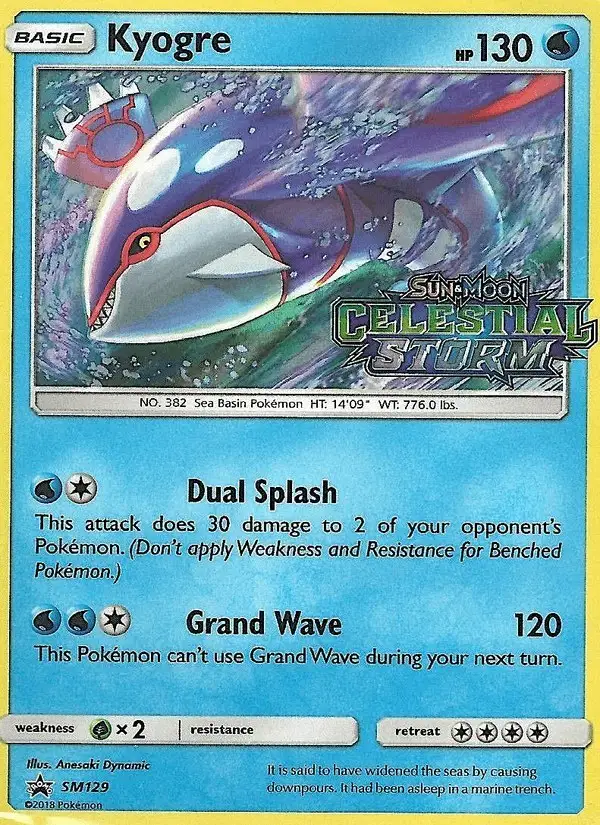 Kyogre #SM129 SM Black Star Promos PSA 10