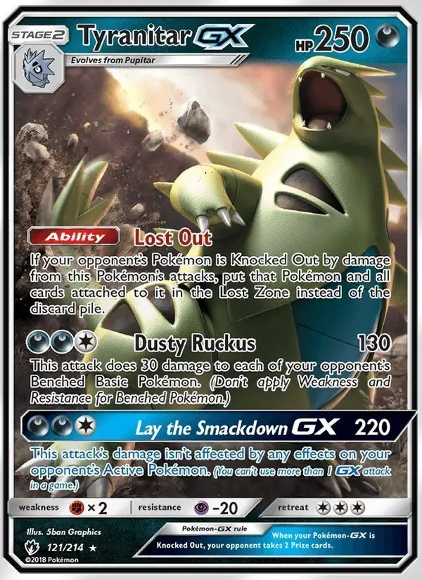 Tyranitar GX #121 Lost Thunder PSA 10