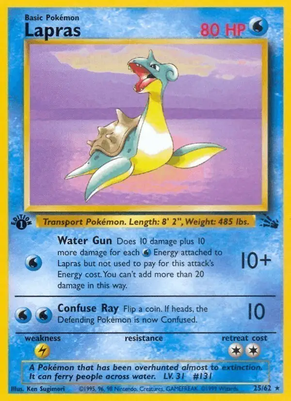 Lapras #25 Fossil PSA 10