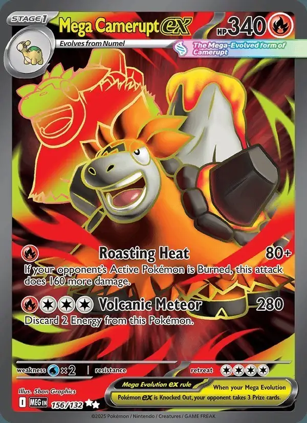 Mega Camerupt ex #156 Mega Evolution PSA 10