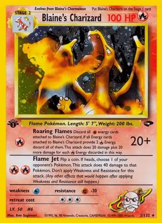 Blaine's Charizard #2 Gym Challenge PSA 10