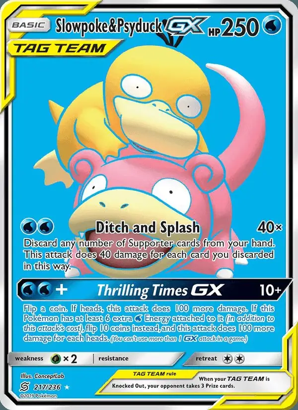 Slowpoke & Psyduck GX #217 Unified Minds PSA 10