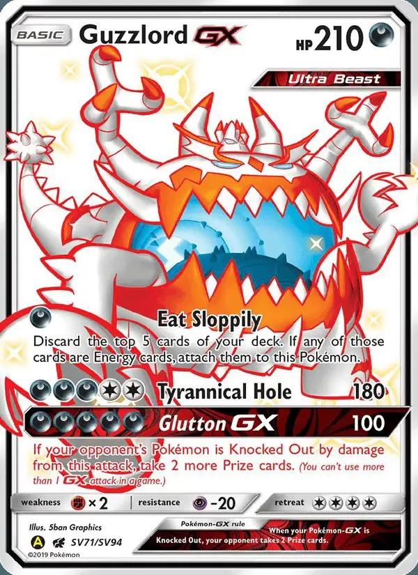 Guzzlord-GX #SV71 Hidden Fates Shiny Vault PSA 10