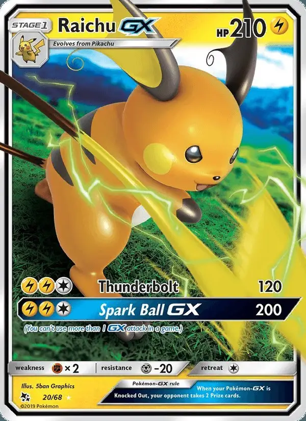 Raichu GX #20 Hidden Fates PSA 10