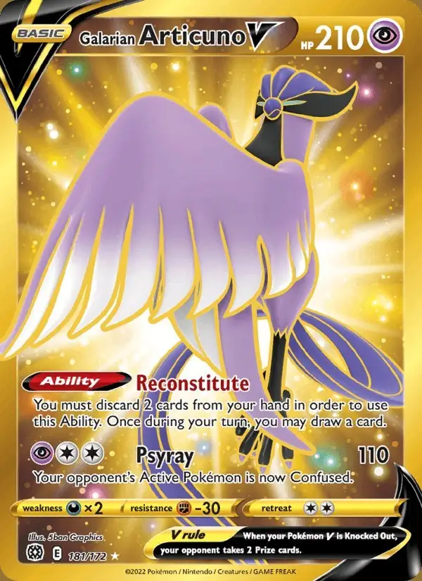 Galarian Articuno V #181 Brilliant Stars PSA 10