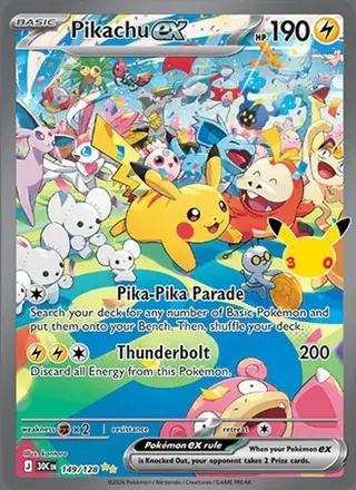 Pikachu ex #149 30th Celebration PSA 10