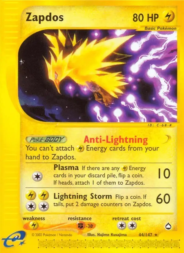 Zapdos #44 Aquapolis PSA 10