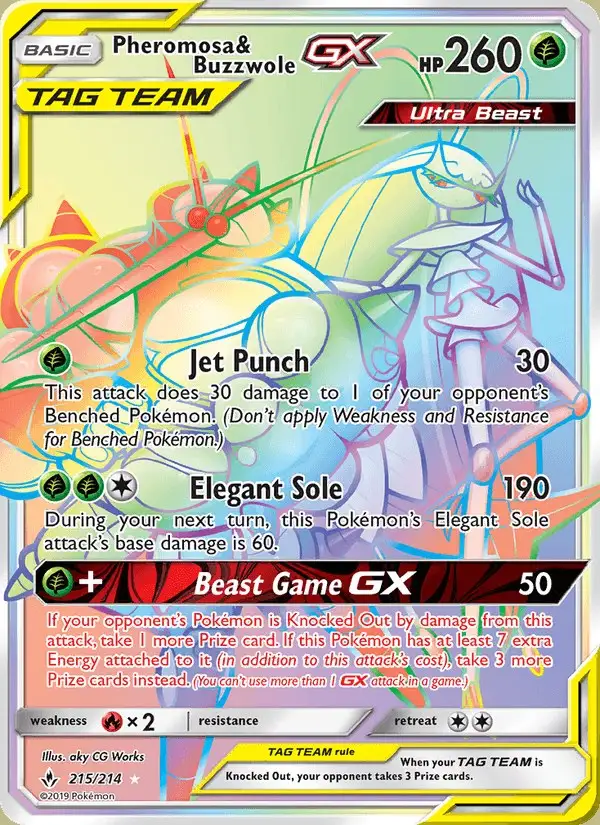 Pheromosa & Buzzwole GX #215 Unbroken Bonds PSA 10
