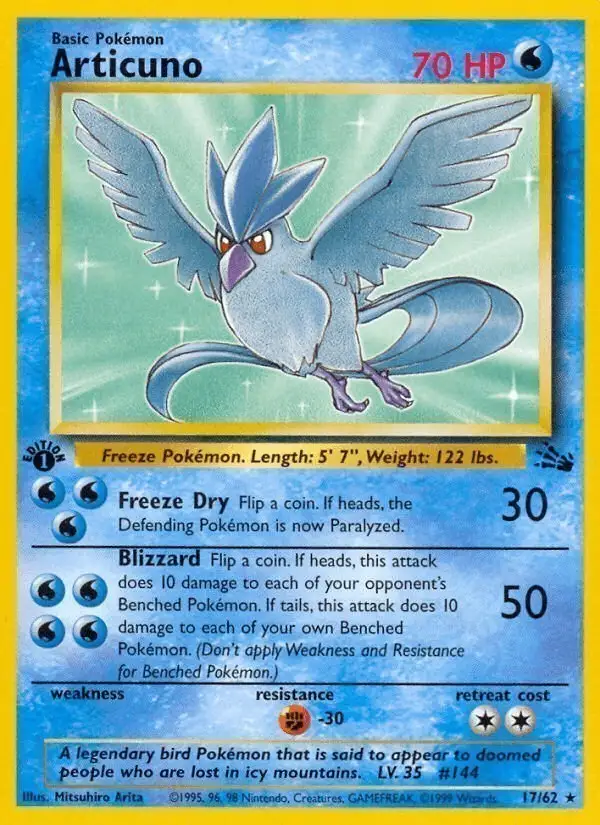 Articuno #17 Fossil PSA 10