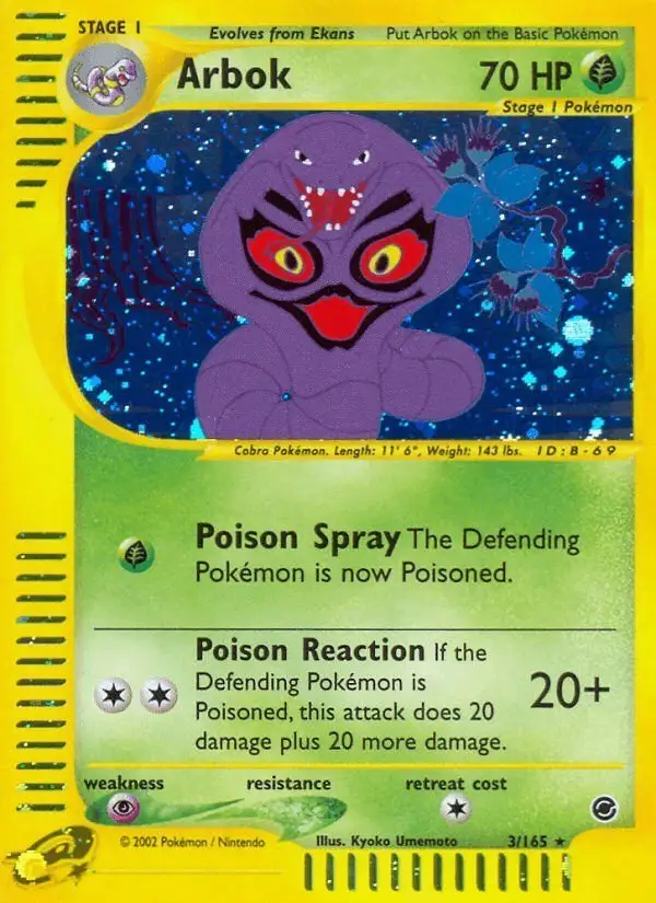 Arbok #3 Expedition Base Set PSA 10