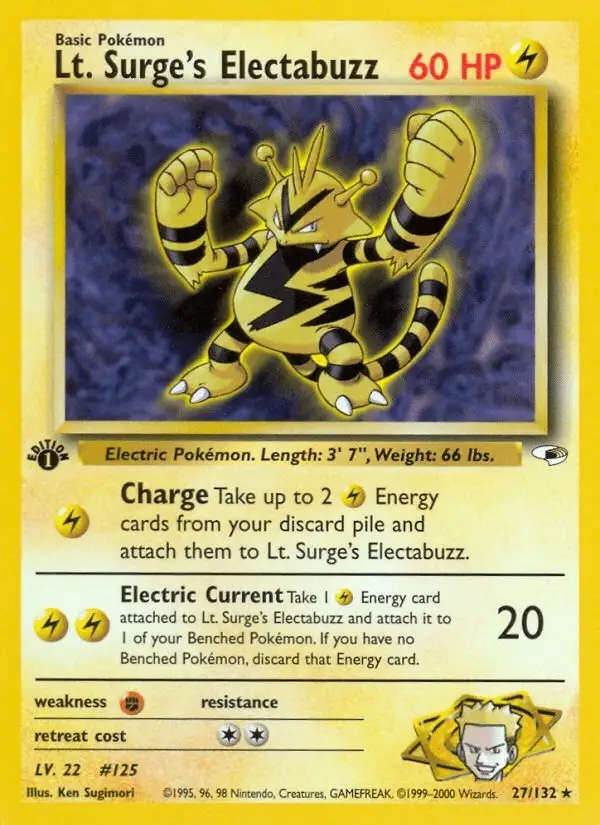 Lt. Surge's Electabuzz #27 Gym Heroes PSA 10