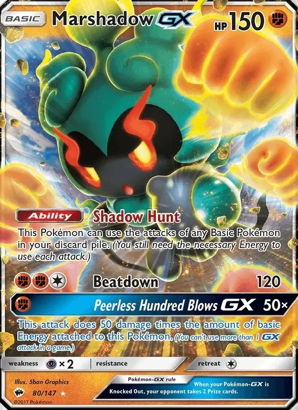 Marshadow GX #80 Burning Shadows PSA 10