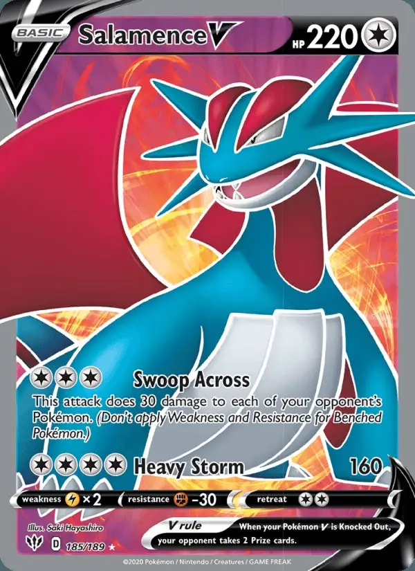 Salamence V #185 Darkness Ablaze PSA 10