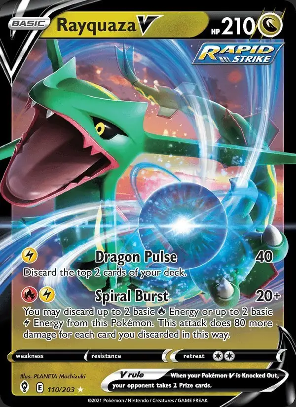 Rayquaza V #110 Evolving Skies PSA 10
