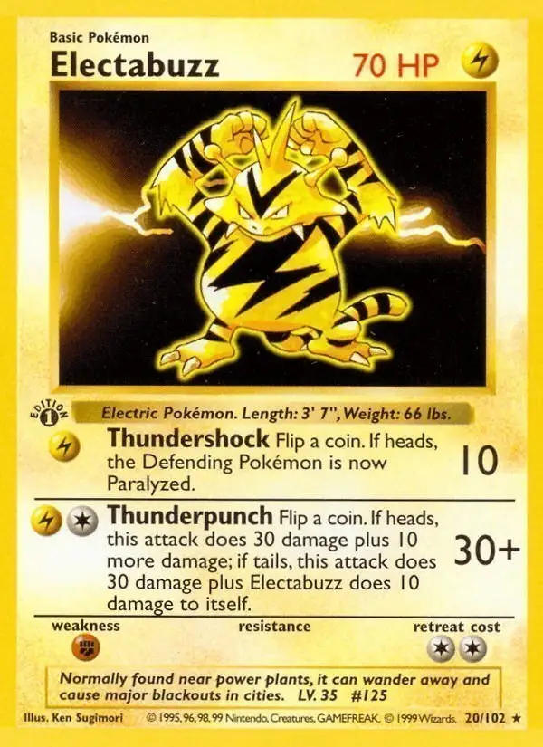 Electabuzz #20 Base Set PSA 10