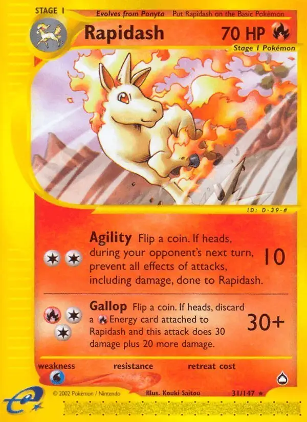 Rapidash #31 Aquapolis PSA 10