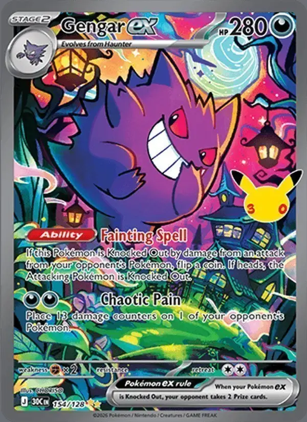 Gengar ex #154 30th Celebration PSA 10