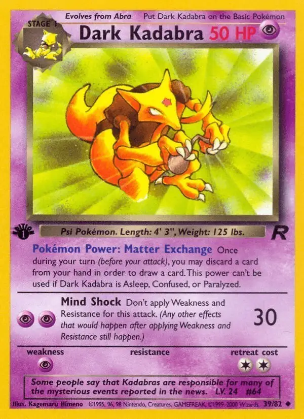 Dark Kadabra #39 Team Rocket PSA 10