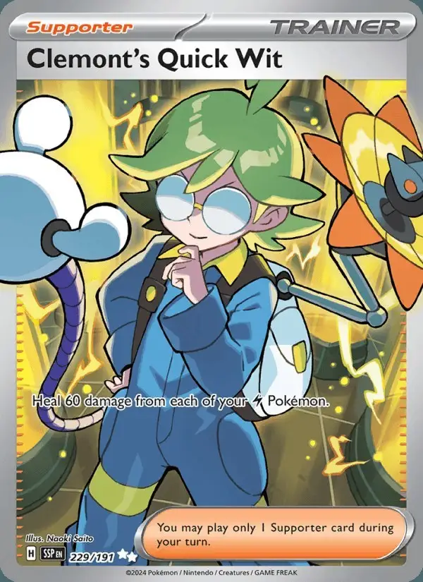 Clemont's Quick Wit #229 Surging Sparks PSA 10