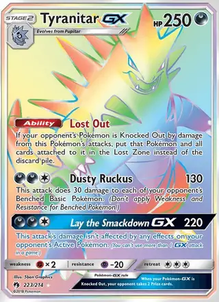 Tyranitar GX #223 Lost Thunder PSA 10