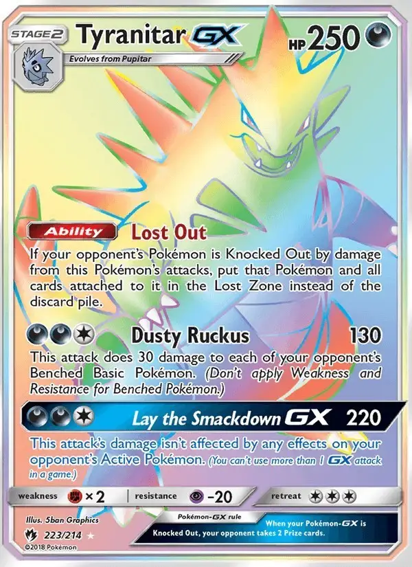 Tyranitar GX #223 Lost Thunder PSA 10