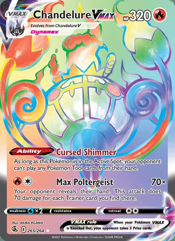 Chandelure VMAX #265 Fusion Strike PSA 10