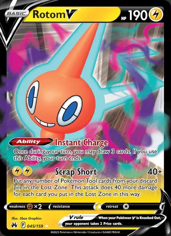 Rotom V #045 Crown Zenith PSA 10