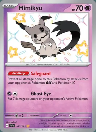 Mimikyu #160 Paldean Fates PSA 10