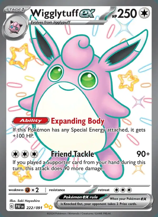 Wigglytuff ex #222 Paldean Fates PSA 10
