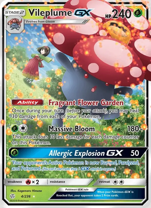 Vileplume GX #4 Cosmic Eclipse PSA 10