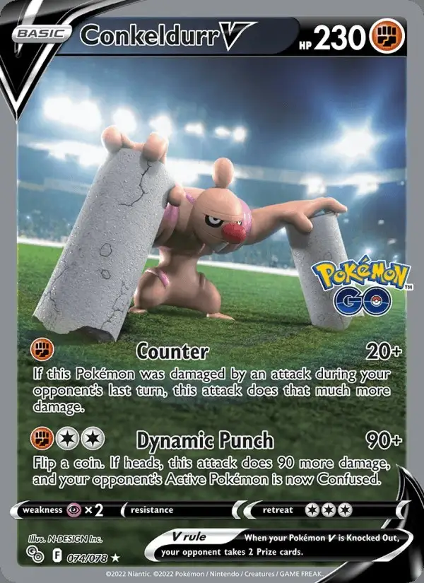 Conkeldurr V #074 Pokémon GO PSA 10