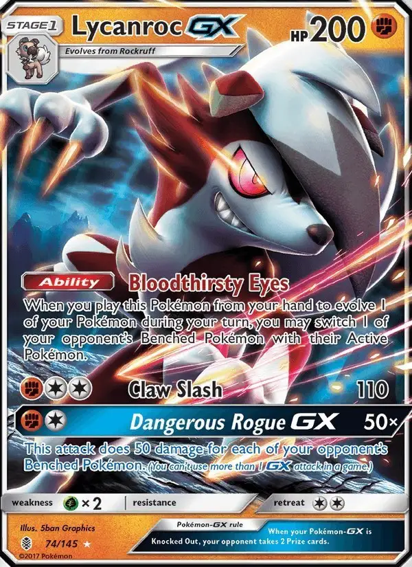 Lycanroc GX #74 Guardians Rising PSA 10